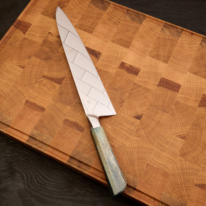 Gyuto 270mm Full Mirror Polish Honyaki C105-W1 Integral Oosik & Ebony