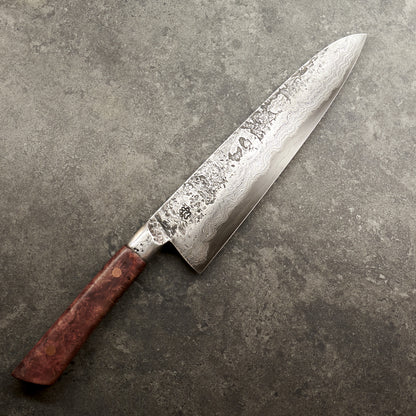 Isasmedjan Gyuto 240mm 26c3 Dammy Clad - Full Tang Integral Handle with Saya - Blade