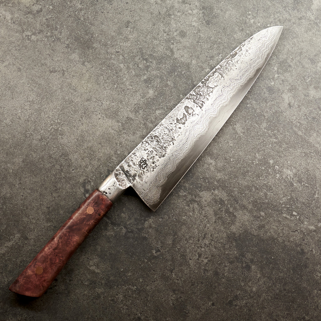 Isasmedjan Gyuto 240mm 26c3 Dammy Clad - Full Tang Integral Handle with Saya - Blade