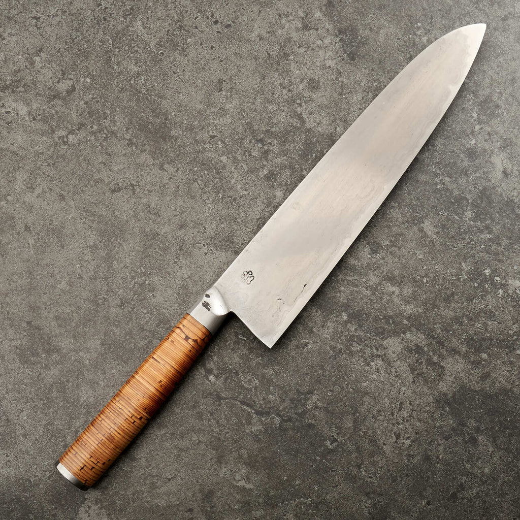 Isasmedjan Gyuto 240mm Full Kasumi Integral Birchbark & Brass - Blade