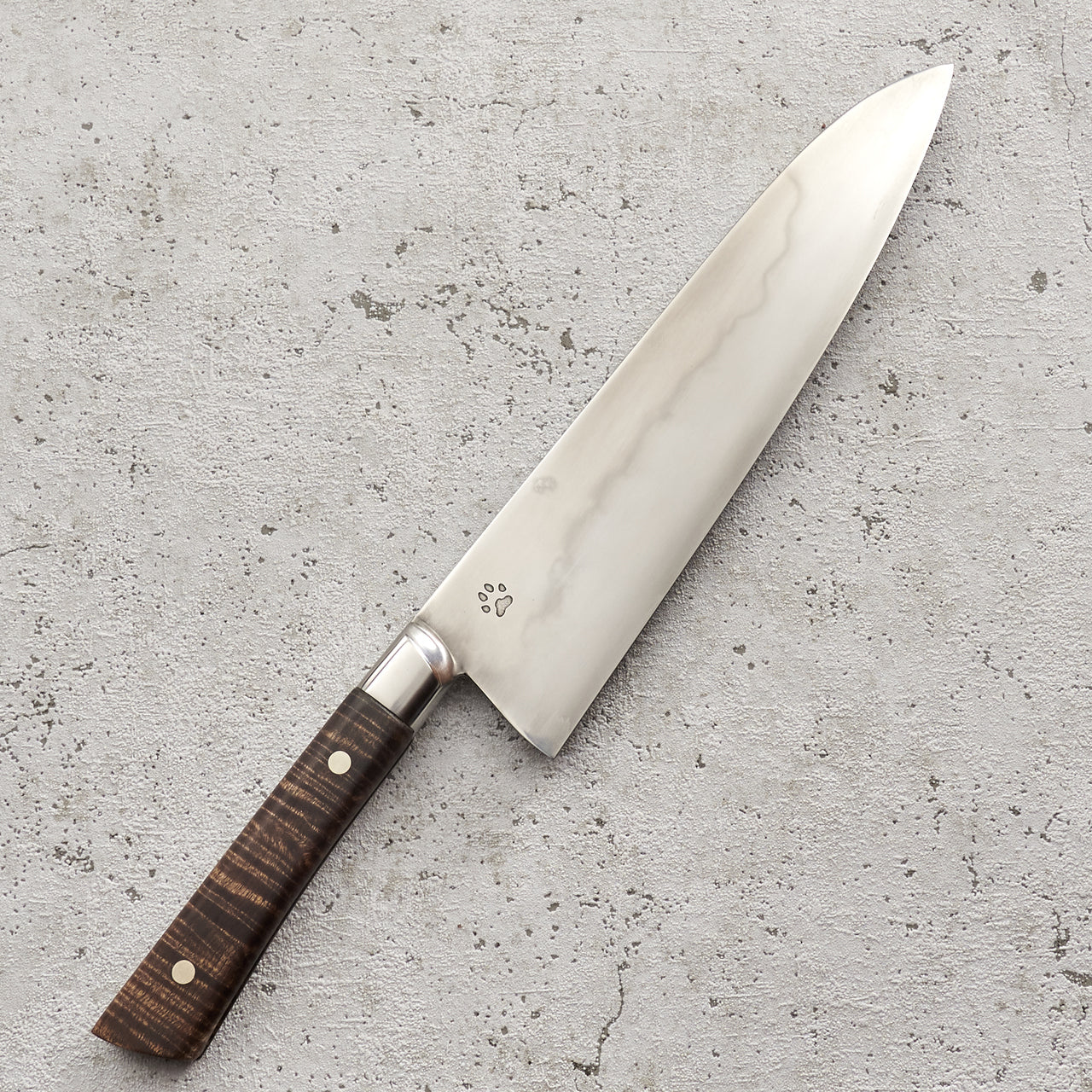 Gyuto 240mm Honyaki with Full Tang Integral Tasmanian Blackwood Handle - Blade