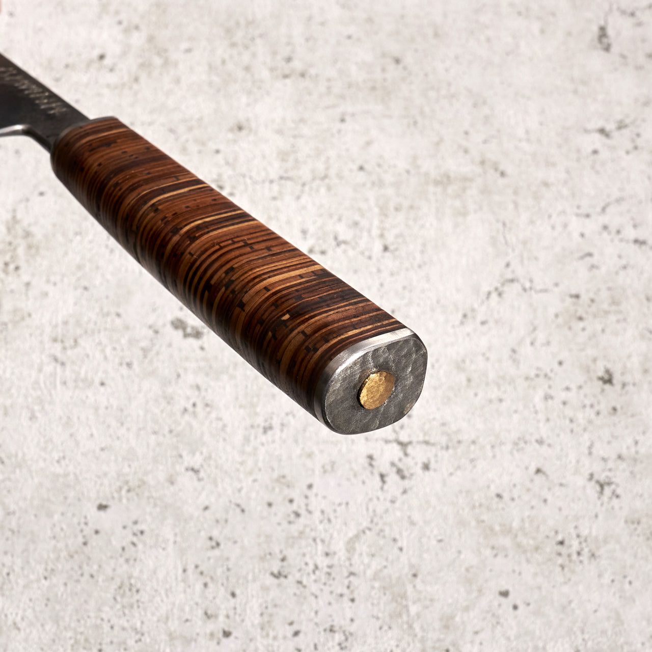 Isasmedjan Sujihiki 270mm Wrought Iron Clad - Birch Bark Handle - Handle