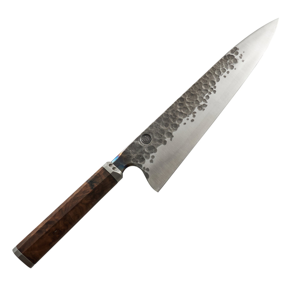 Kamon Knives Gyuto 250mm Denty Kurouchi 1.2519 - Blade
