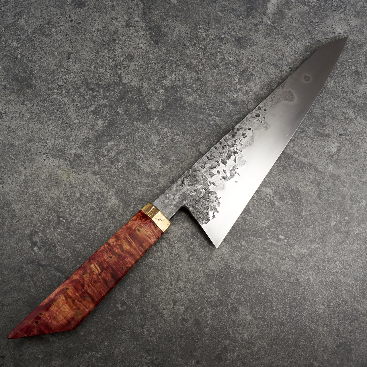 Karol Karyś Gyuto 240mm 125sc Honyaki Pitted Texture Hamon - Blade