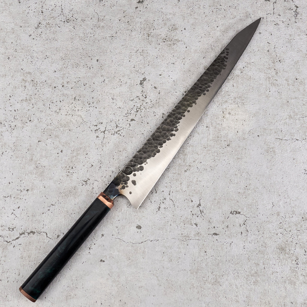 Kamon Knives Sujihiki 340mm Denty Kurouchi 1.2519 - Blade