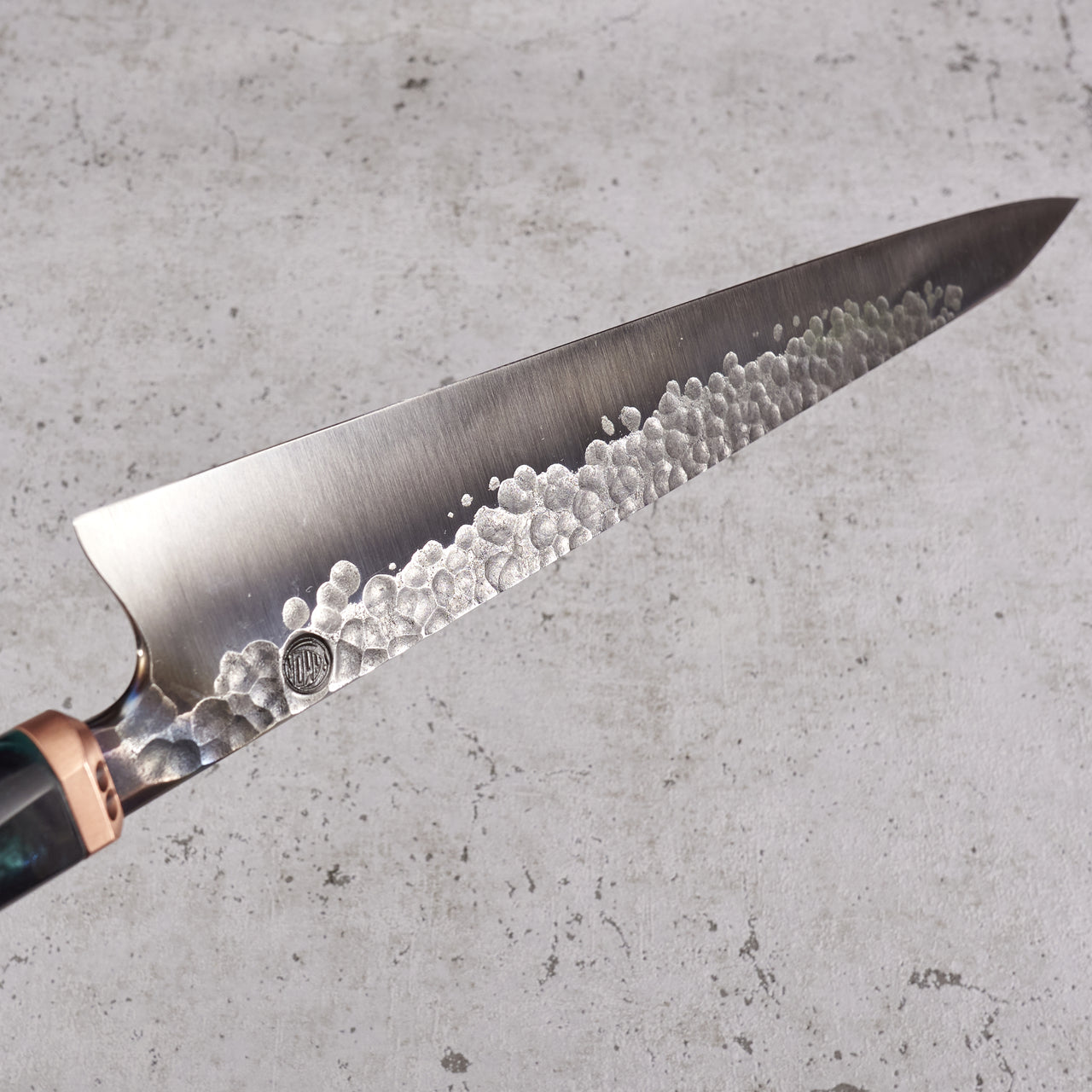 Kamon Knives Sujihiki 340mm Denty Kurouchi 1.2519 - Profile